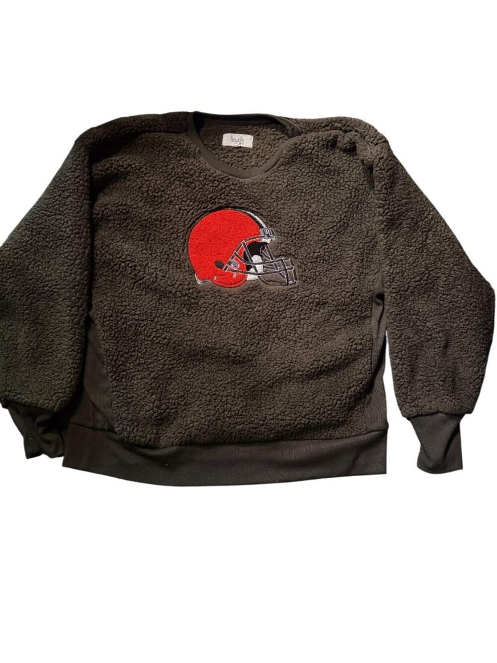 Touch By Alyssa Milano Cleveland Browns Sherpa Sweatshirt Medium Brown Red Helme